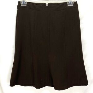 Sakkas Women's Mini Skirt Sz M Brown A-Line Back Zipper Polyester Blend Stretch